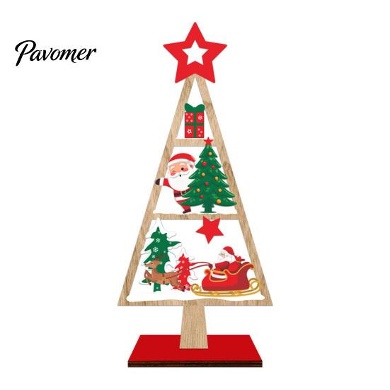 Indoor Christmas Home Decoration Wooden Tree Tabletop Sign, Rustic Gingerbread Snowman Gnome Desktop Ornament with Star Holiday Party Sign Topper,