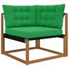 Outdoor Sofa Cushion Set 3 Pcs Green Polyester