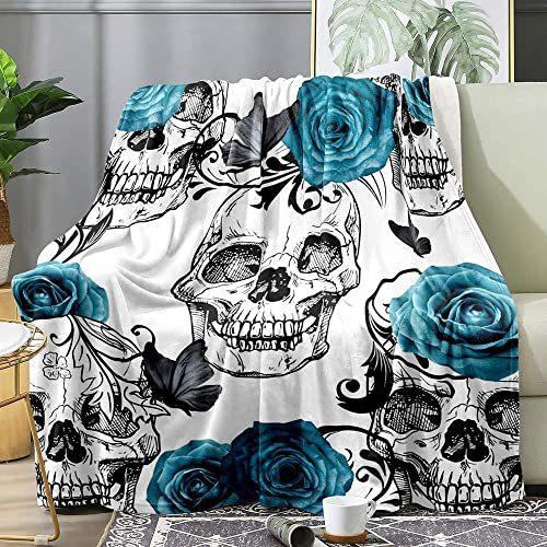 Skull pattern flannel blanket home decoration blanket office lunch break blanket