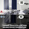 Solid Navy Blue Blackout Curtains Bedroom Living Room Modern Minimalist Style Rod Pocket Panel Set