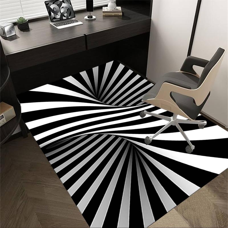 1 Stück gestreifter Spiral-Extragroßer rutschfester Teppichboden, Büro, Familie, Schlafzimmer, Studio, Großer Bereichsteppich, Innenbereichsteppiche, Lebendige Farben