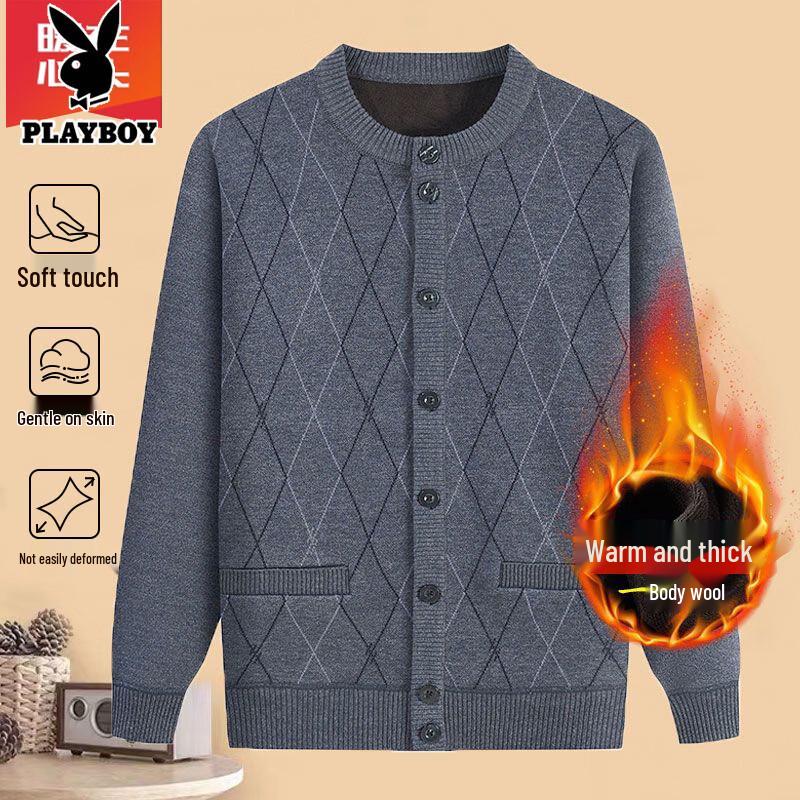 Playboy Men s Fleece-Lined Cardigan Sweater L 2990₽