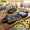 Roll Up Tool Bag with 3 Clear Window Handbag Detachable Heavy Duty Tri Fold Tool Roll Storage Case for Pliers Wrench Organizer