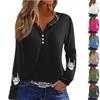 Women's T Shirt Tee Button Floral Print Long Sleeve Daily Weekend Fashion Basic V-Neck Regular Top