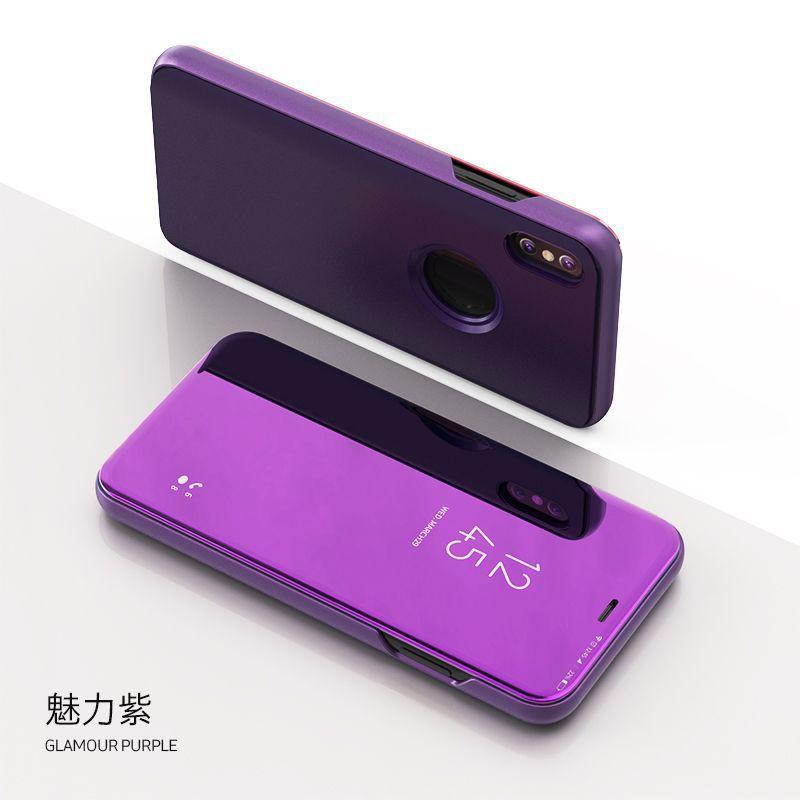 Spiegeloberfläche Flip Case Galaxy S25 Ultra Note 20 Mit Ständer Stoßfest PU-Lederhülle In Mehreren Farben