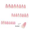 Cross-Border Blush Almond Shape Short Wearable 3D Flower Nail Art Tips