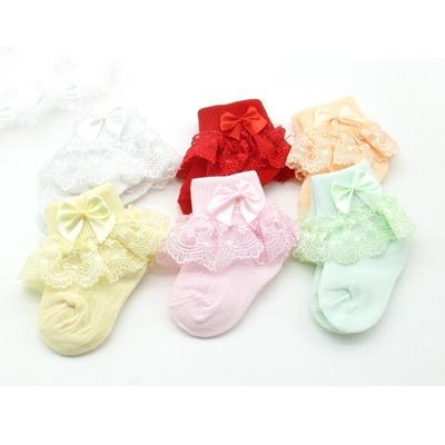 Spring Newborn Baby Pearl Flower Ruffle Lace Princess Socks Infant Warm Socks