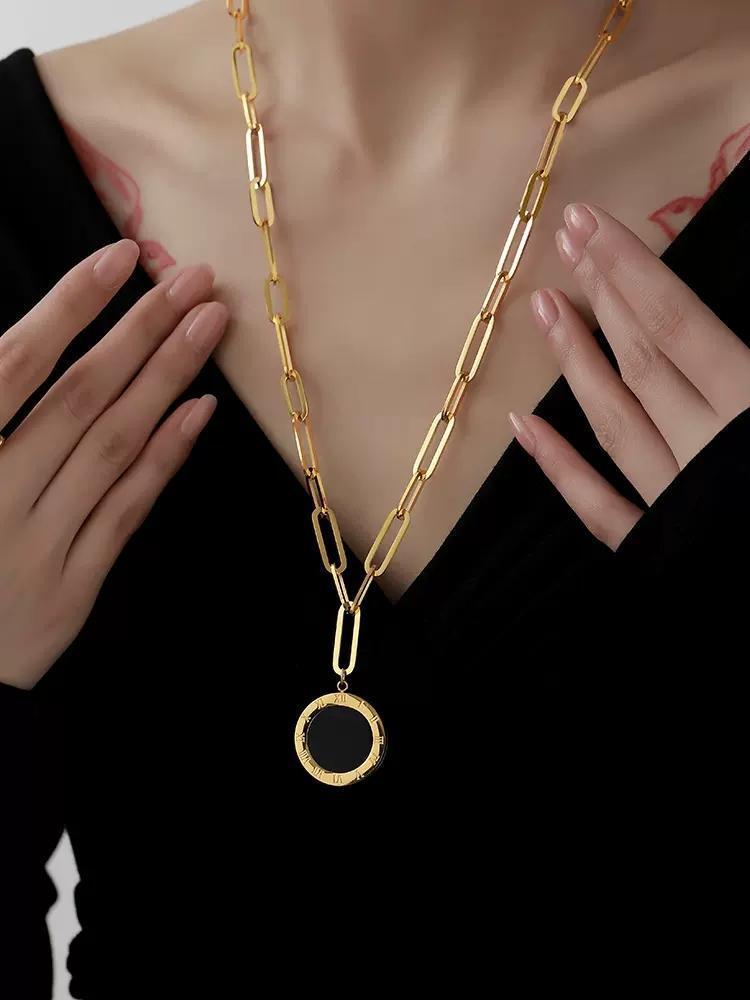 

Кулон с буквой B, ретро цепочка для свитера - Модные хип-хоп украшения 2024 для осени/зимы