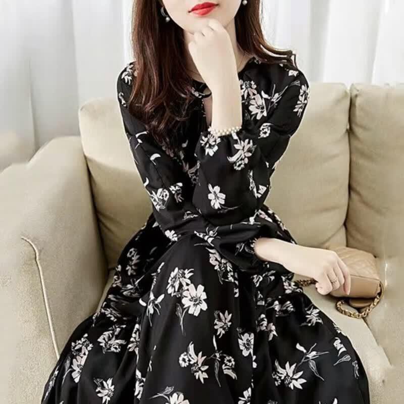 Basic House Summer Chiffon Floral Dress M