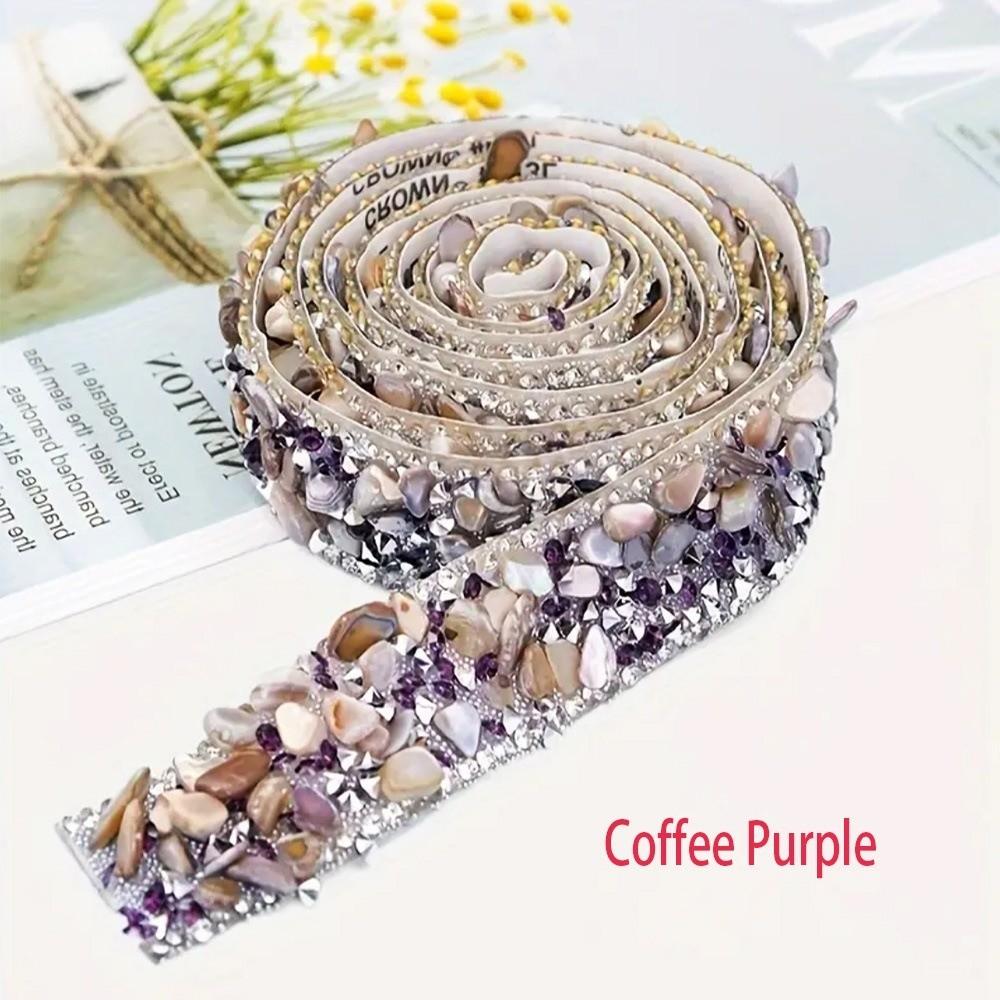 Self Adhesive Rhinestone Strip Colorful Resin Material Crushed Rhinestone Trim Crushed Stone No Iron Needed