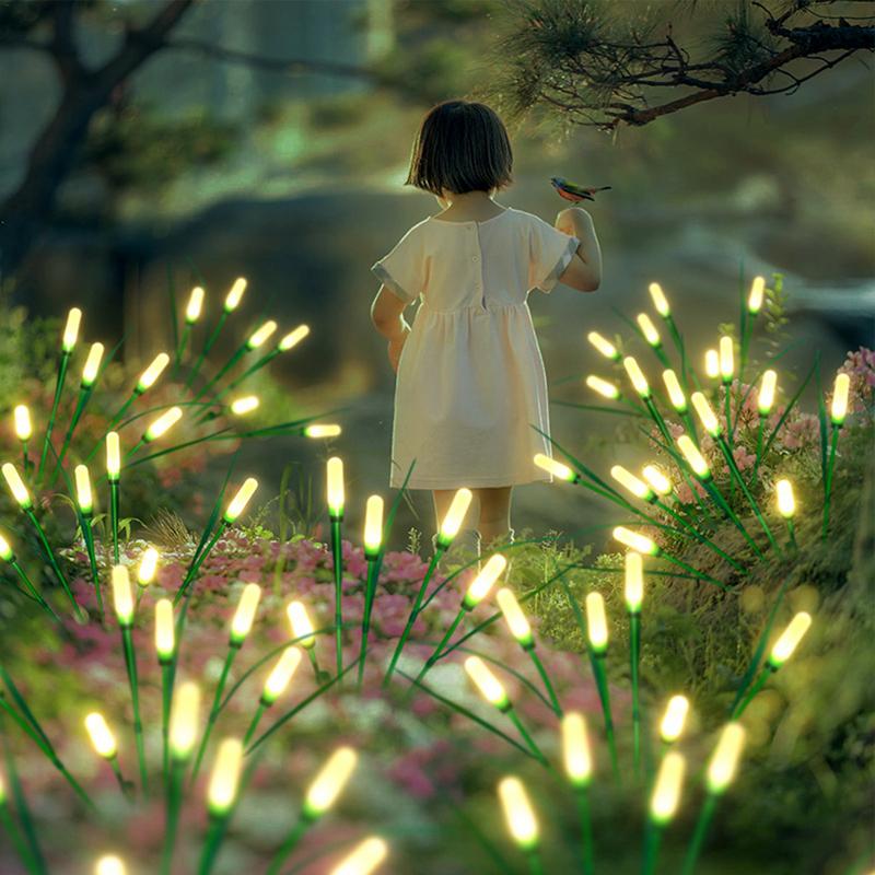 Solar Garden Lights Outdoor Path Marker Lights Waterproof Lawn Lighting Device Set Of 2 Outdoor Decor Lamp For Patio Yard