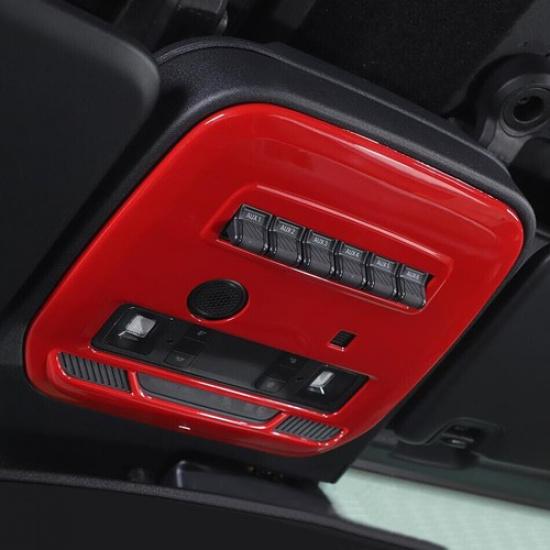 For -2024 Ford Bronco ABS Red Interior Front Reading Light Frame Cover Trim