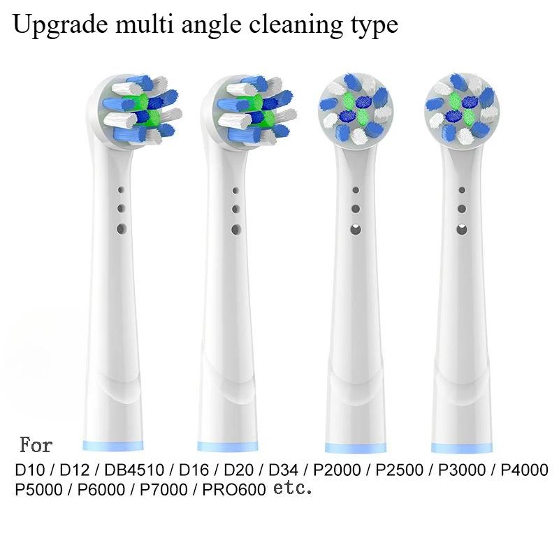 4 buc. capete de perie de schimb pentru periuța de dinți electrică universală Oral-B Fit Advance Power/Pro Health Vitality Precision Clean