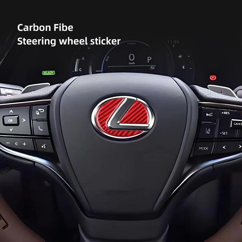 Car Steering Wheel Decorative Stickers Carbon Fiber Emblem For Lexus F SPORT ES RX NX LS UX LM LX GX LC RZ IS CT GS RC HS SC TX