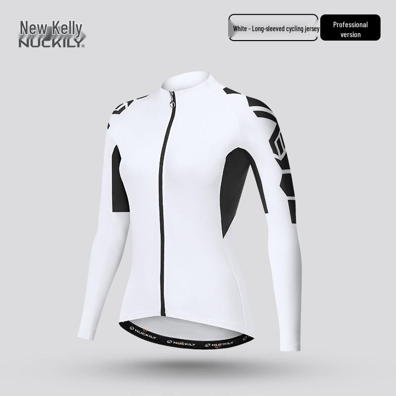 Nuckily Women s Long Sleeve Cycling Jersey: Quick Dry, Breathable, Sun Protection for Road and Mountain Biking in Autumn Medium белый