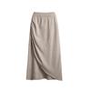 Large Size Womens Winter Latest Fat MM High-end and Stylishable Irregular Slit Mid-length Knitted Skirt