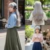 Doll-style Lace & Long Ribbon Head Dress with Rose Charm, Lolita Hair Accessory, Headband with Lace Bow, Moe, Cute, Cosplay, Lolita, Maid Cafe [Used]