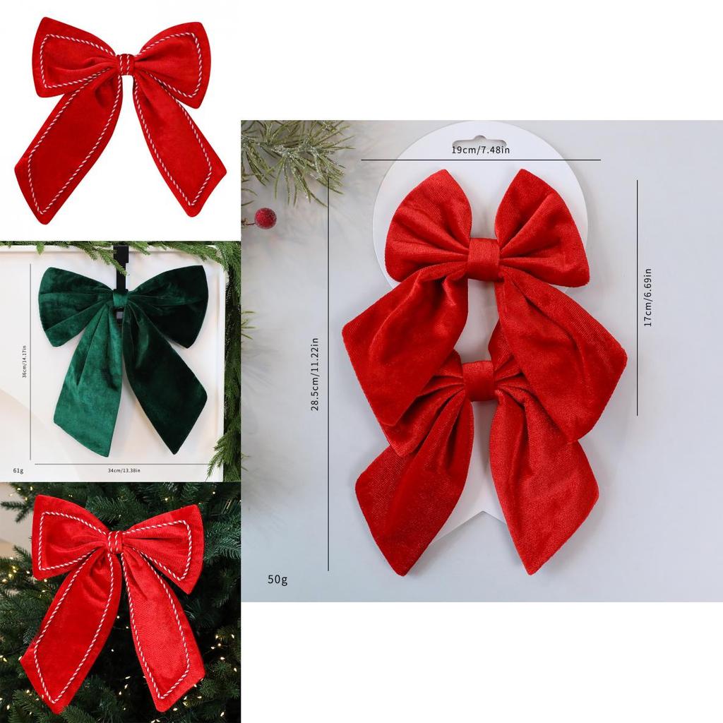 Julklapp i sammet med rosett och glitter för julgransdekorationer