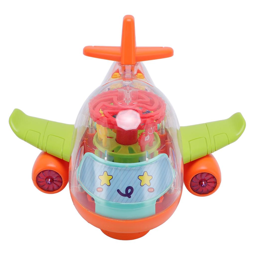 Children Electric Airplane Toy Universal Simulation Airplane Model Transparent Gear Airplane Toy wit