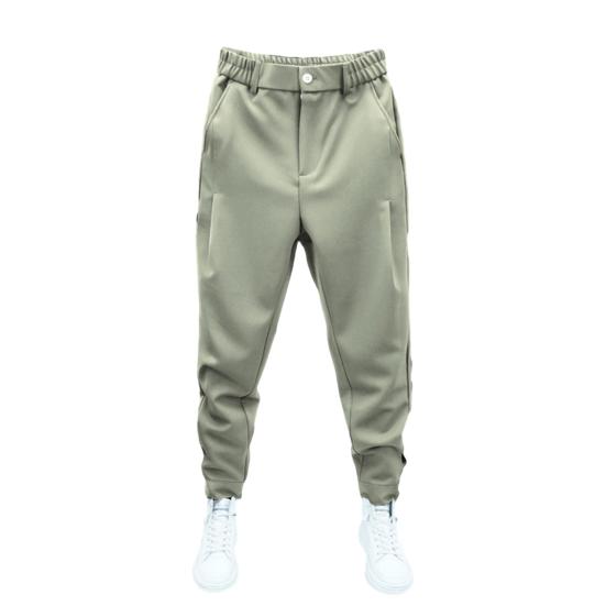 Pantalones informales para hombre, cintura elástica, botones, bragueta, pantalones largos, bolsillos, cierre de Color sólido, puños de cinta, pantalones de estilo deportivo de tenis