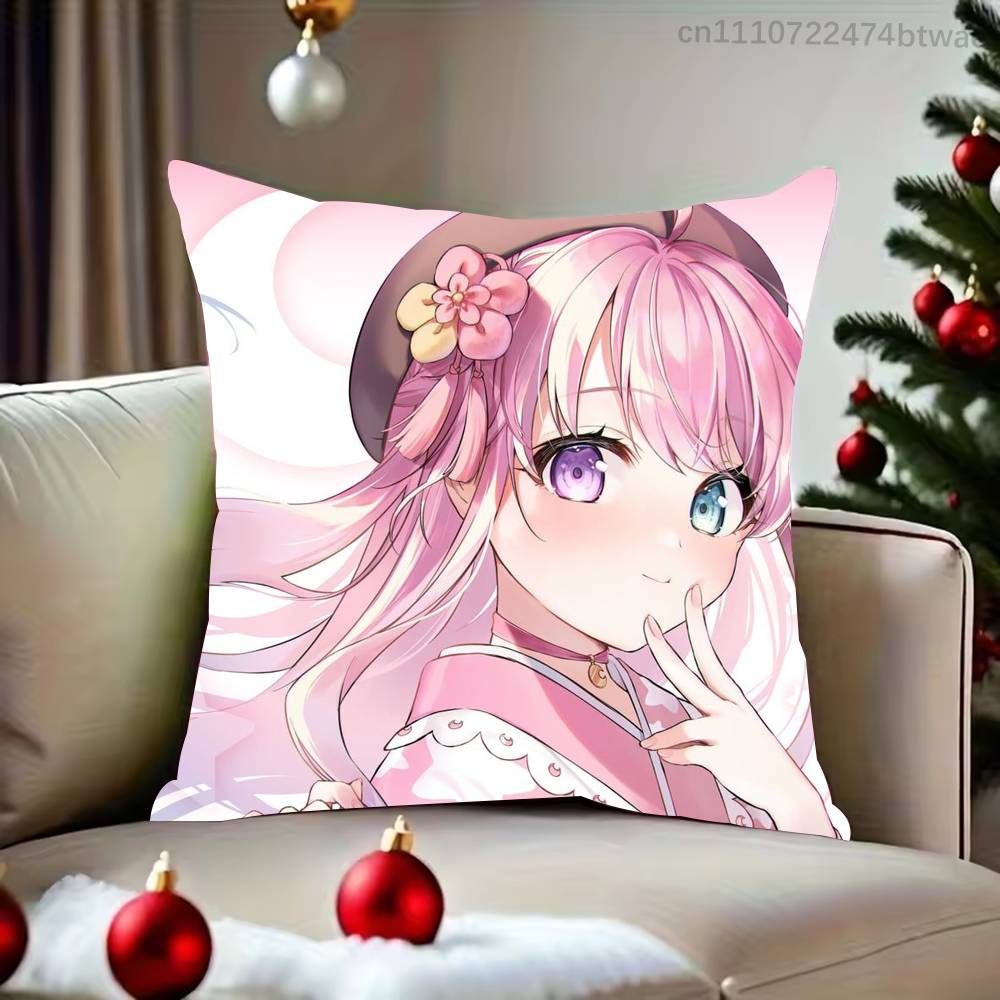 Hololive Himemori Luna Pillow Case For Sofa Bedroom Living Room Plush Cushion Cover Decorations and Protector