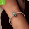 Green Turtle Turtle Glazed Bead S925 Silver Wind Personalized Diy Bracelet Beaded Accessories