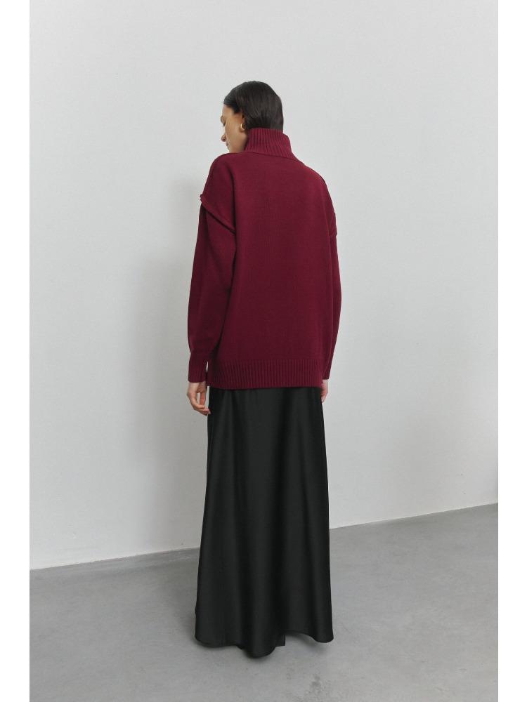 Women's New Autumn  Winter Patchwork Turtleneck Sweater Casual Oversized Thick Knit Pullover Sweatshirts for Women