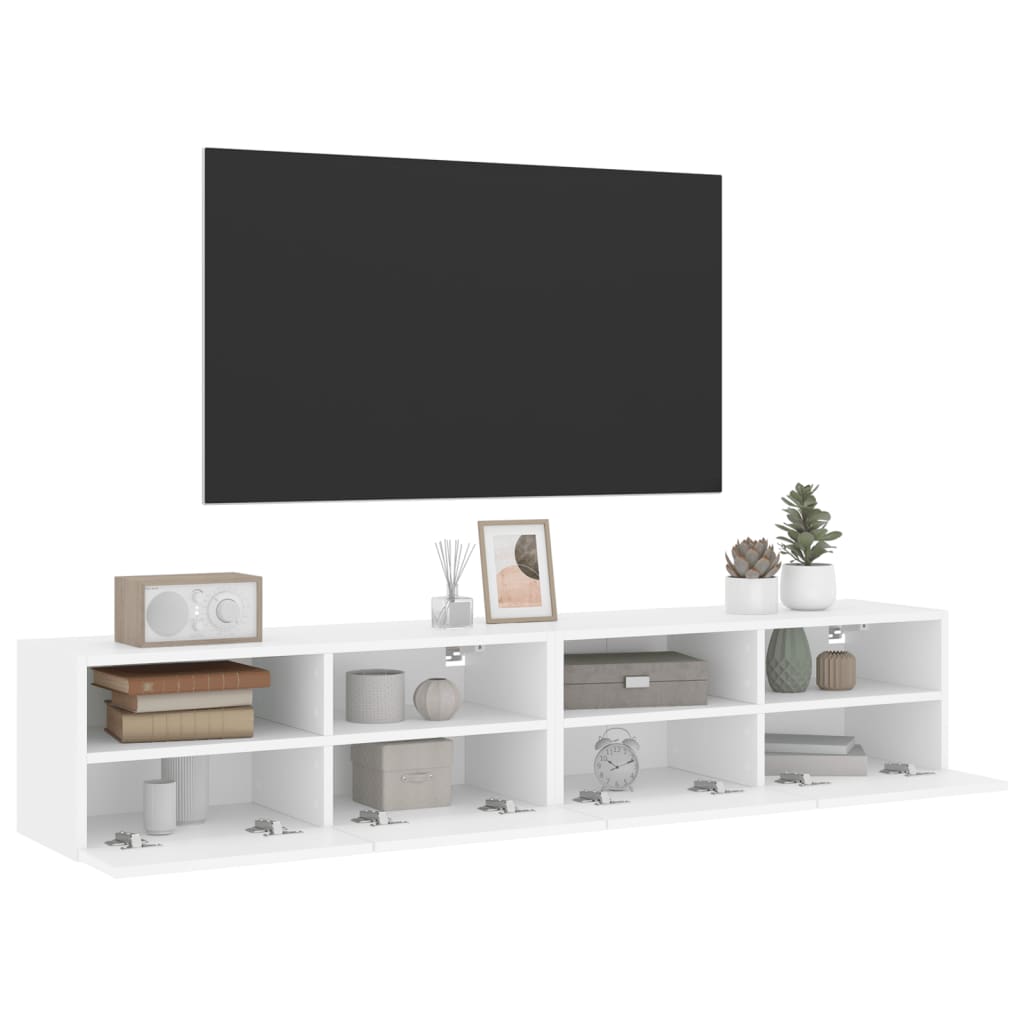 Vidaxl Wall-Mounted TV Cabinets, 2 Pcs, White, 80X30X30 Cm