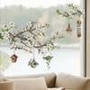 Window Stickers with Flowers, Branches, and Birds - Decorative Window Stickers, Anti-Collision, Non-Adhesive, Ideal for Windows, Doors, Kitchens, Offi