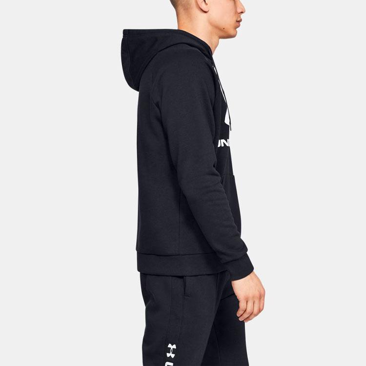 Under Armour Rival Logo Casual Sports Hoodie Men Hoodies Black 1345628-001