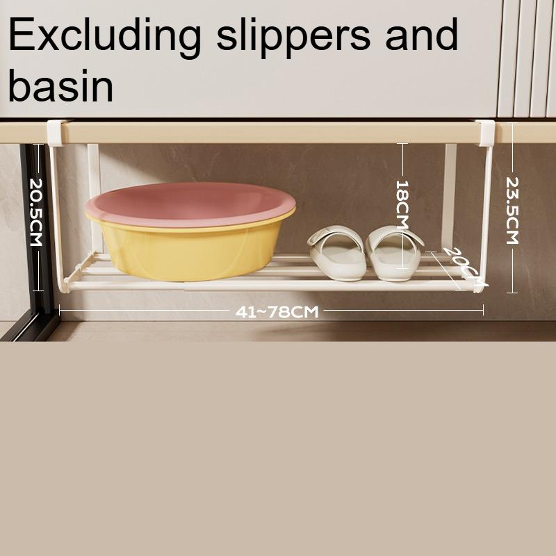 Washbasin storage rack retractable washbasin rack bathroom cabinet layered hanging washbasin storage rack hanging basin artifact 10cm белый