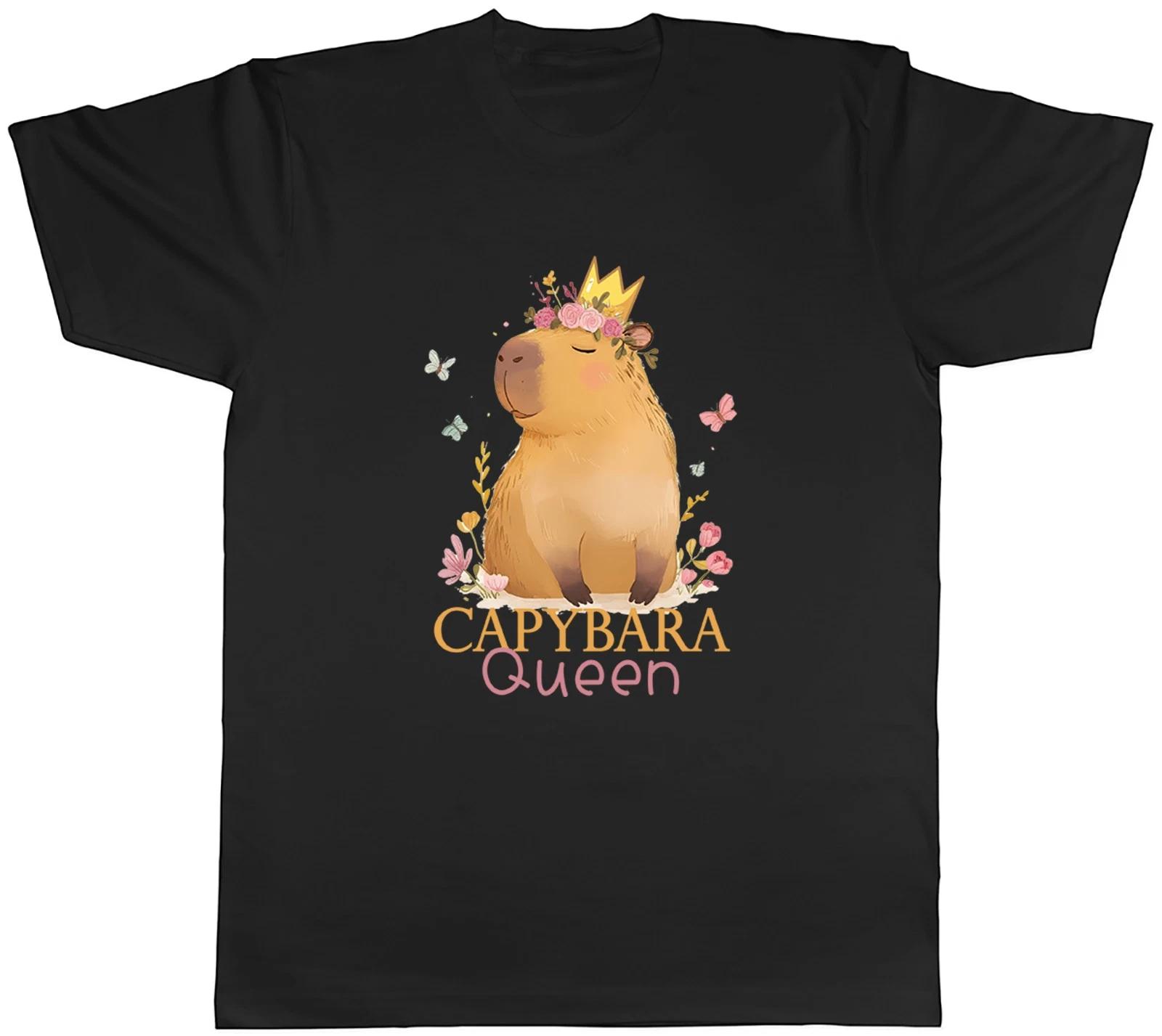 Capybara Queen Crown Butterflies Mens T-Shirt Tee Gift Top L