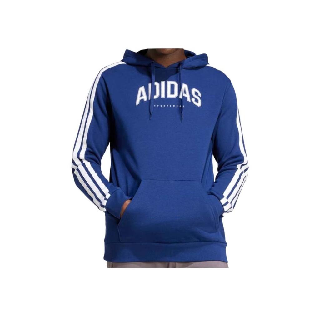 Adidas Comfortable Casual Versatile Hooded Long Sleeve Sweatshirt Men Sweatshirt Blue JV6502