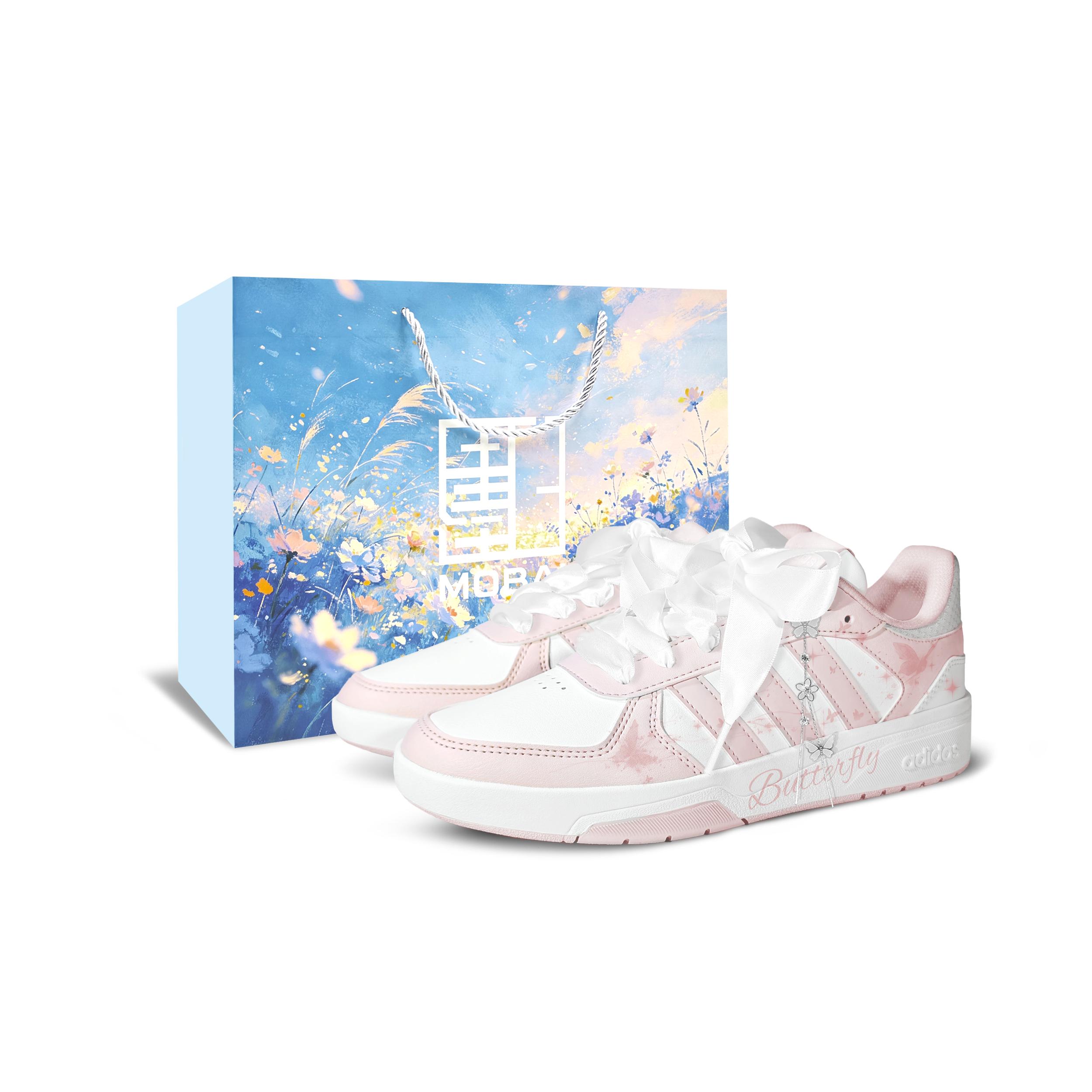 

Adidas COURTBEAT Dream Butterfly Love BOX Low top Skateboard Shoes Unisex Pink White KI6785(Team-831-box) 35⅔