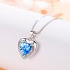 925 Sterling Silver  New Women's Fashion Jewelry High Quality Crystal Zircon Hollow Heart Pendant Necklace Length 45CM
