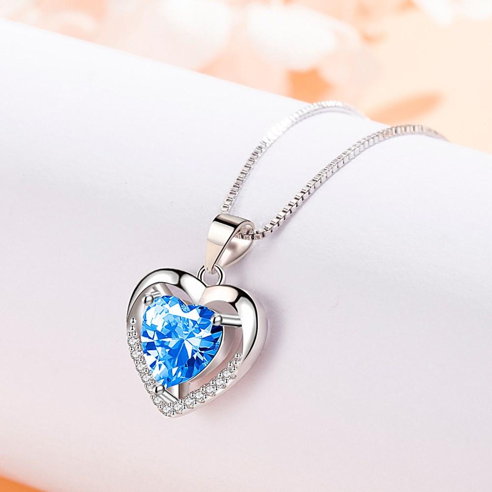 925 Sterling Silver New Women's Fashion Jewelry High Quality Crystal Zircon Hollow Heart Pendant Necklace Length 45CM