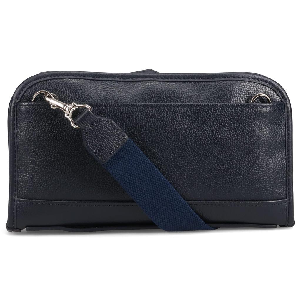 SONNE Claudio Leather Mini Shoulder SOX011 2-Way Bag/Clutch (Navy)