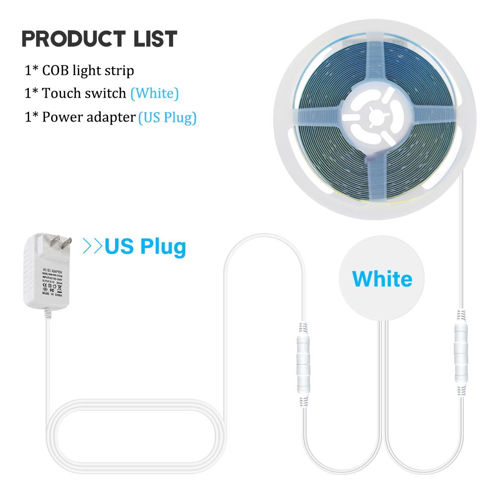 12V 24V COB LED Strip Light With Dimmable Penetrable Wood Mirror Acrylic Wireless Hand Sweep Touch Sensor Switch for Kitchen