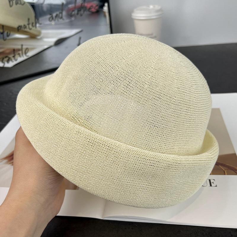 New Solid Color Knitted Cap Cap Women's Summer Outdoor Travel Sunscreen Visor Light Breathable Short Brim Equestrian Hat