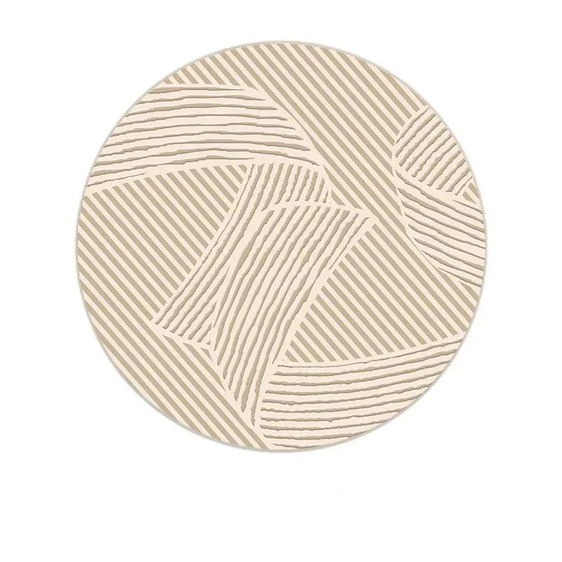 Round Living Room Carpet Large Striped Carpets for Bedroom Rug Bedside Floor Mat Modern Creative Minimalism Home Decoration Rugs