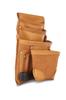 AWP Genuine Leather Premium Tool Organizer for Fits Work Belts up to 3 Inches Professional Toolbox for Efficient Tan Pouch, Multi-Pocket Electricians,