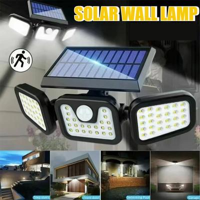 NUOVO Luci Solari da Esterno con Sensore di Movimento Induzione Umana Regolabile 3 Modalità Impermeabile Lampada da Parete per Giardino Cortile