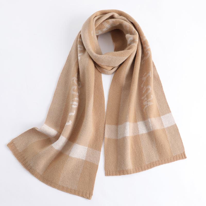 

Autumn and winter new women s scarf double-sided jacquard flat-woven shawl fashionable versatile dual-purpose warm wool scarf Above 175cm верблюд