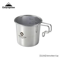 CAMPINGMOON Camping Sierra Cup Hiking Outdoor Stainless Steel Cup Beer Mug With Handle Portable Camping Water Cup For Picnic