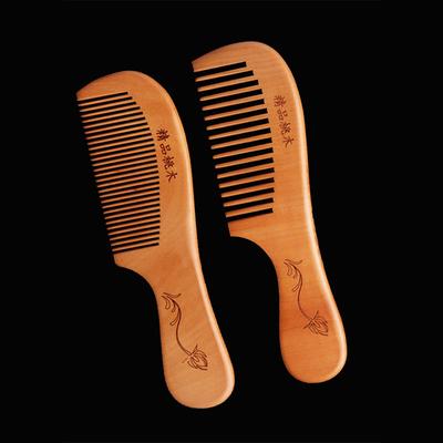 Natural Peach Wood Comb Anti-Static Wide Tooth Hair Combs Head Massage Hair Care Comb Detangling Portable
