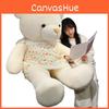 Bear Plush Doll With Love Heart Printed Dress Decoration For Bedroom Decoration
