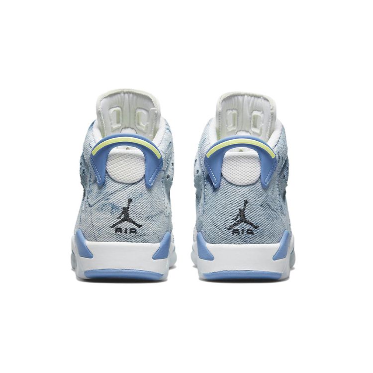 Air Jordan 6 Retro GS Yıkanmış Kot 2022 Çocuk Spor Ayakkabıları Mavi Beyaz Hollanda Mavisi DM9045-100