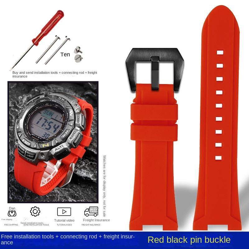 Pro Casio PRG-240 PRG-130Y/T PRW-1500 PRG-130 Pryskyřice Silikon Konkávní Gumový Řemínek na Hodinky s Nářadím Sportovní Řemínek Příslušenství