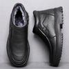 The first layer of cowhide winter wool men's cotton shoes with velvet warm leather shoes medium and old men's shoes are soft