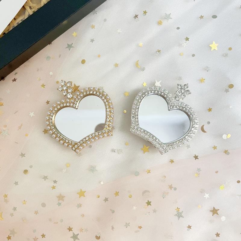 Pearl Mirror Bowknot Royal Crown Suport telefon drăguț Inel pentru Iphone Universal Android Suport telefon pliabil pentru doamnă, femei, fată